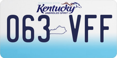 KY license plate 063VFF