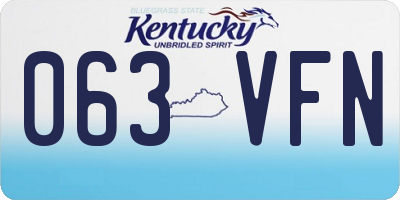 KY license plate 063VFN