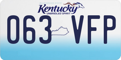 KY license plate 063VFP