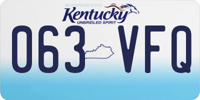 KY license plate 063VFQ