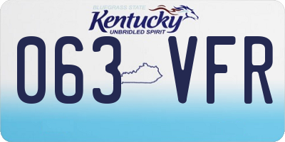 KY license plate 063VFR