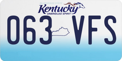 KY license plate 063VFS