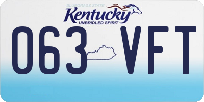KY license plate 063VFT