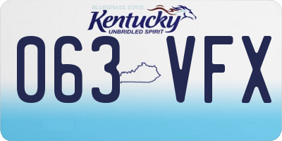 KY license plate 063VFX