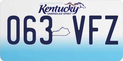 KY license plate 063VFZ