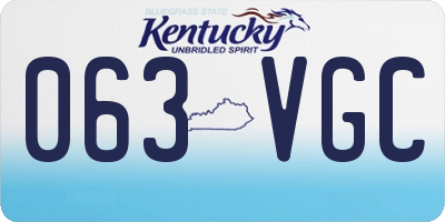 KY license plate 063VGC
