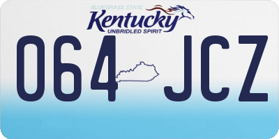 KY license plate 064JCZ