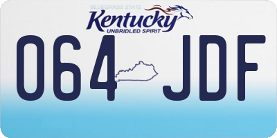 KY license plate 064JDF