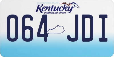 KY license plate 064JDI