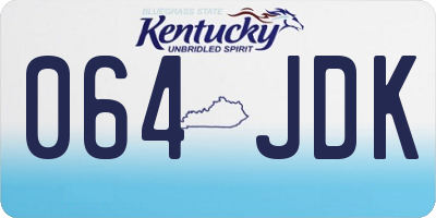 KY license plate 064JDK