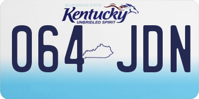 KY license plate 064JDN