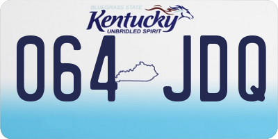 KY license plate 064JDQ
