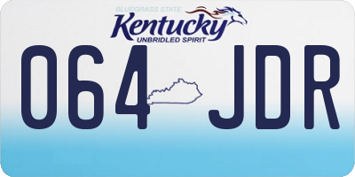 KY license plate 064JDR