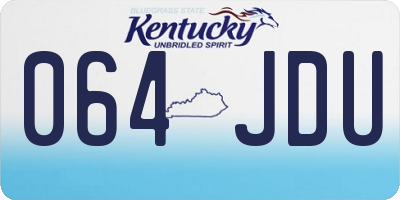 KY license plate 064JDU