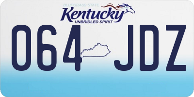 KY license plate 064JDZ