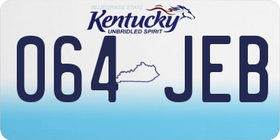KY license plate 064JEB