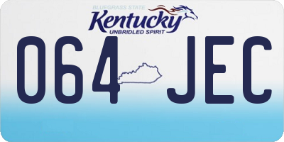KY license plate 064JEC