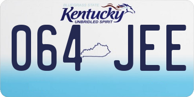 KY license plate 064JEE