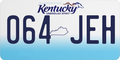 KY license plate 064JEH