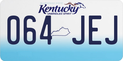 KY license plate 064JEJ