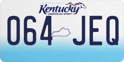 KY license plate 064JEQ
