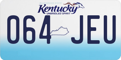 KY license plate 064JEU