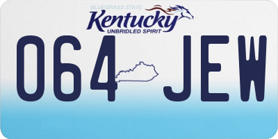 KY license plate 064JEW