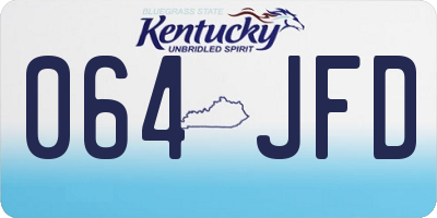 KY license plate 064JFD
