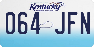 KY license plate 064JFN