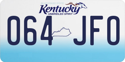 KY license plate 064JFO
