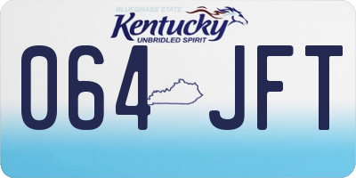 KY license plate 064JFT