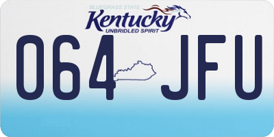 KY license plate 064JFU