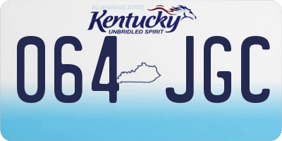 KY license plate 064JGC