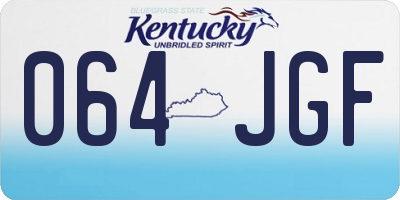 KY license plate 064JGF