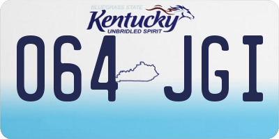 KY license plate 064JGI