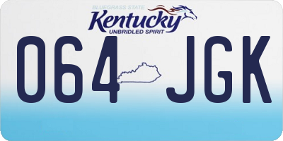 KY license plate 064JGK