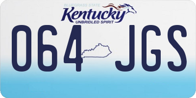 KY license plate 064JGS