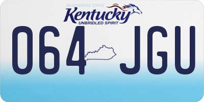KY license plate 064JGU