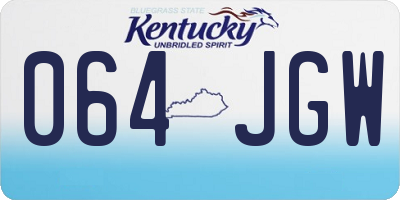 KY license plate 064JGW