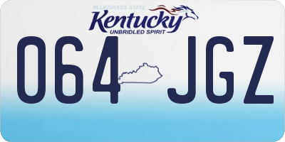 KY license plate 064JGZ