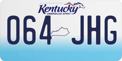 KY license plate 064JHG