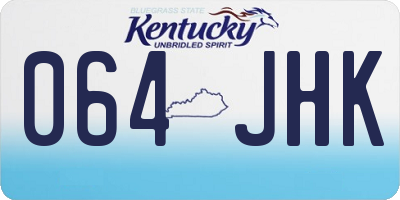 KY license plate 064JHK