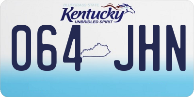 KY license plate 064JHN