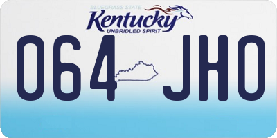 KY license plate 064JHO