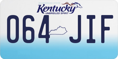 KY license plate 064JIF