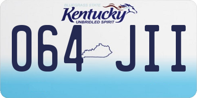 KY license plate 064JII