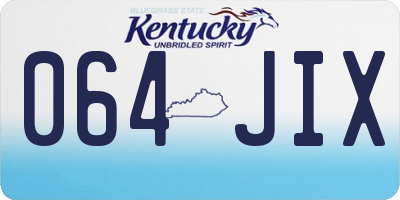 KY license plate 064JIX