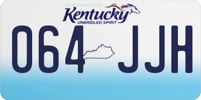 KY license plate 064JJH