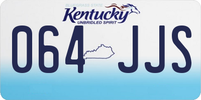KY license plate 064JJS