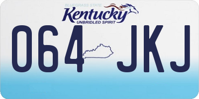 KY license plate 064JKJ